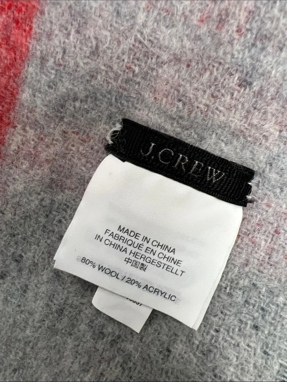 J. Crew Brushed Wool Tartan Plaid Scarf Large Cozy Winter Warm Womens Unisex